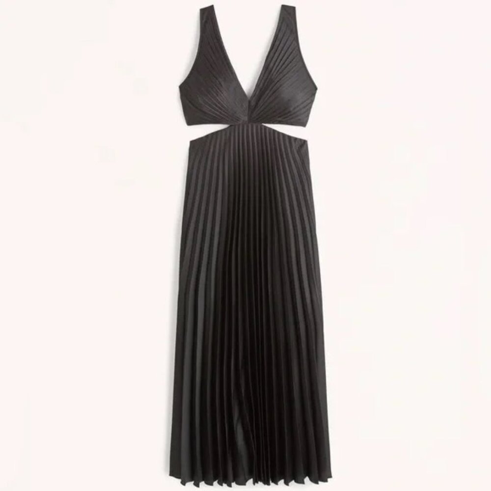 Abercrombie & Fitch Giselle Pleated Cutout Maxi Dress